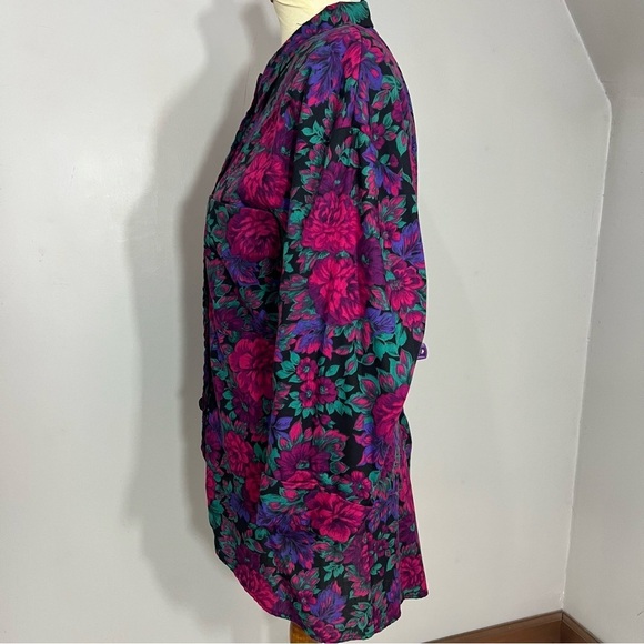 Vintage Justin Thyme Floral Co ord Set Colorful Pantsuit Spring Two Piece Set - Picture 10 of 10